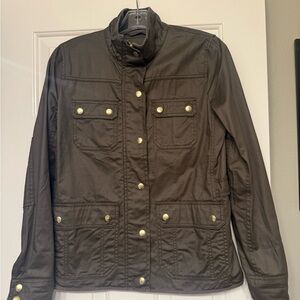 J.‎ Crew Downtown Field Jacket Army Green Waxed Cotton Women's XS…worn once.